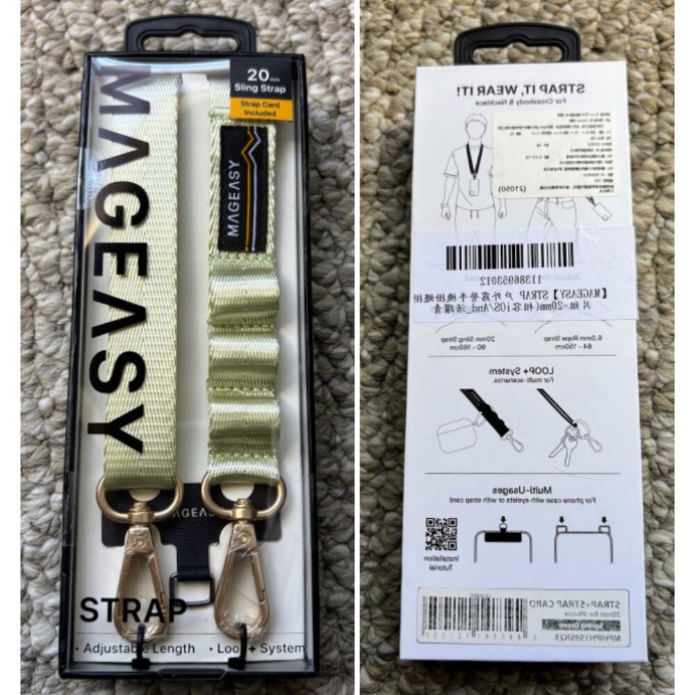 Mag Easy Strap & Strap Card - 20mm for Smart Phone *NWT*
